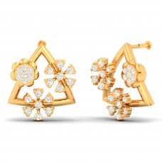 Dazzling Triangle Diamond Gold Stud Earring 