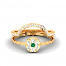Eternal Love Natural Emerald Diamond Gold Ring 