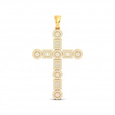 Holy Cross Iced Out Diamond Gold Pendant 