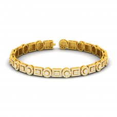 Quad Square Diamond Gold Bracelet