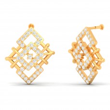 Stunning Diamond Gold Stud Earring 